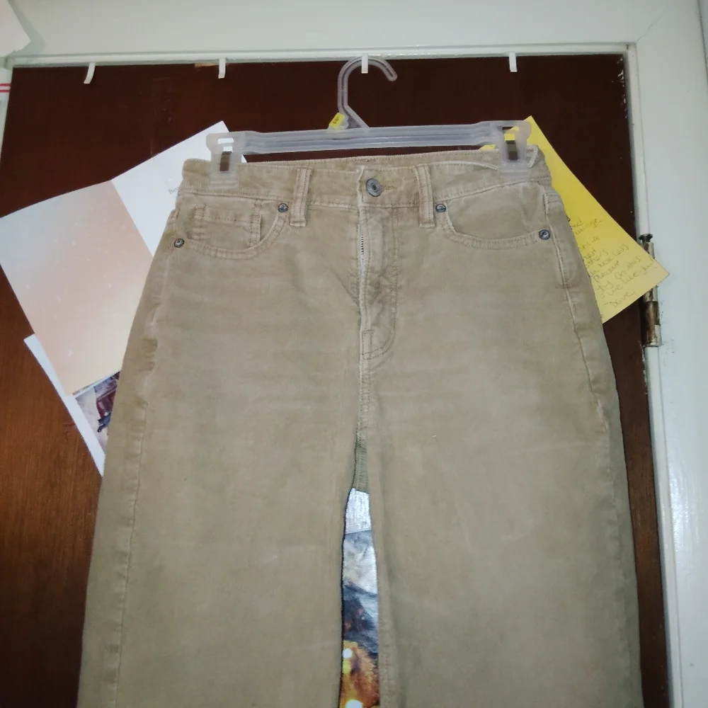 American Eagle Outfitters Straight Leg Corduroy Jeans in Camel